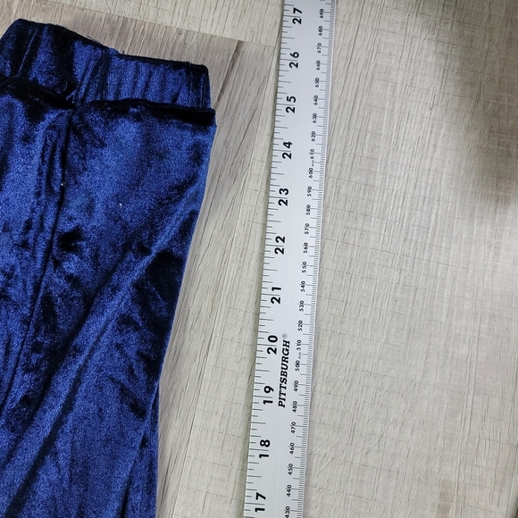 ZARA Blue Velour Velvet Jogger Pants - Picture 6 of 7